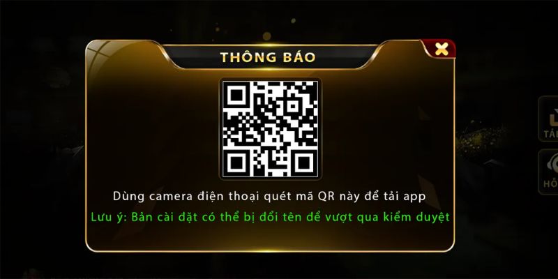 Quét mã QR để tiến hành tải ứng dụng go88 về di động android 