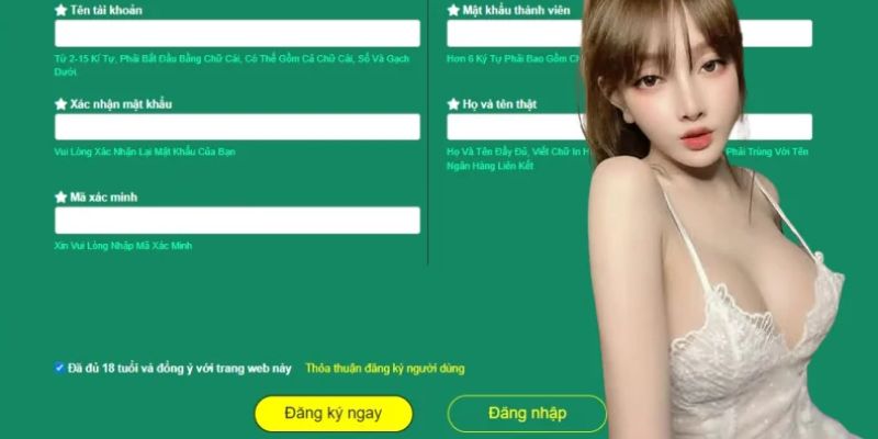 Điền thông tin đăng ký tài khoản chính xác