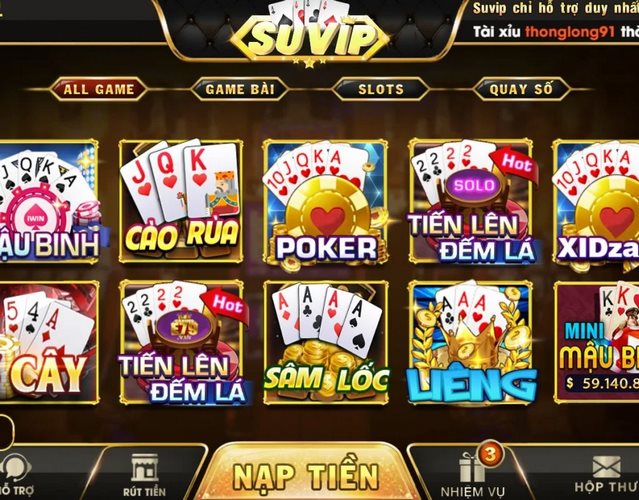 Game bài online tại suvip cực kì hấp dẫn