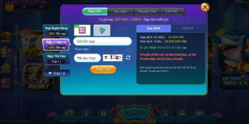 Nạp tiền đơn giản tại cổng game chỉ trong 5 phút 